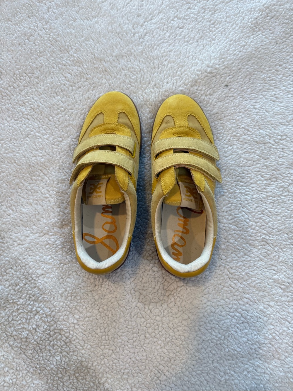 Sam Edelman Yellow Velcro Suede Sneakers